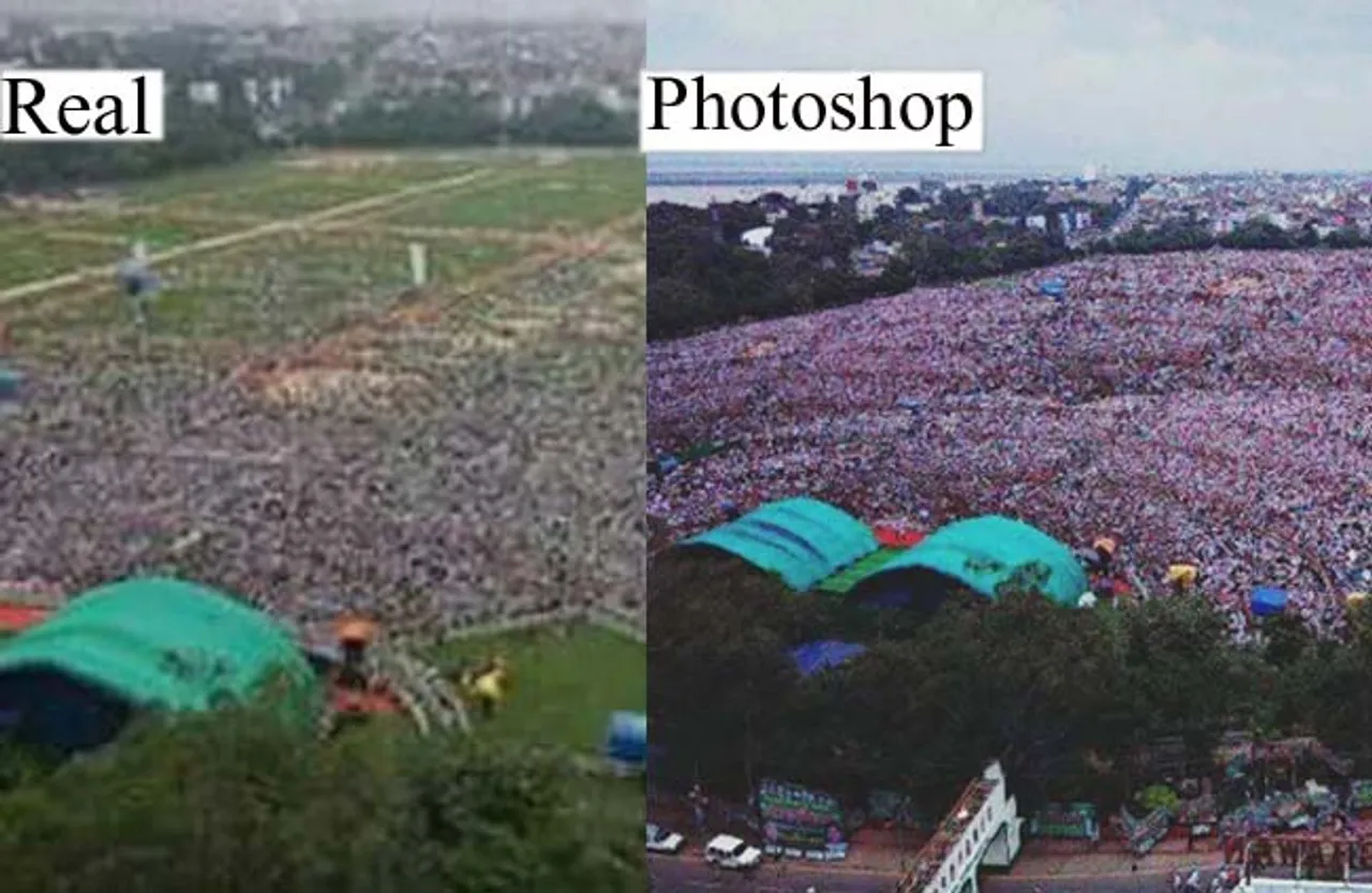Twitter users took on Lalu on Photoshop photo of Rally