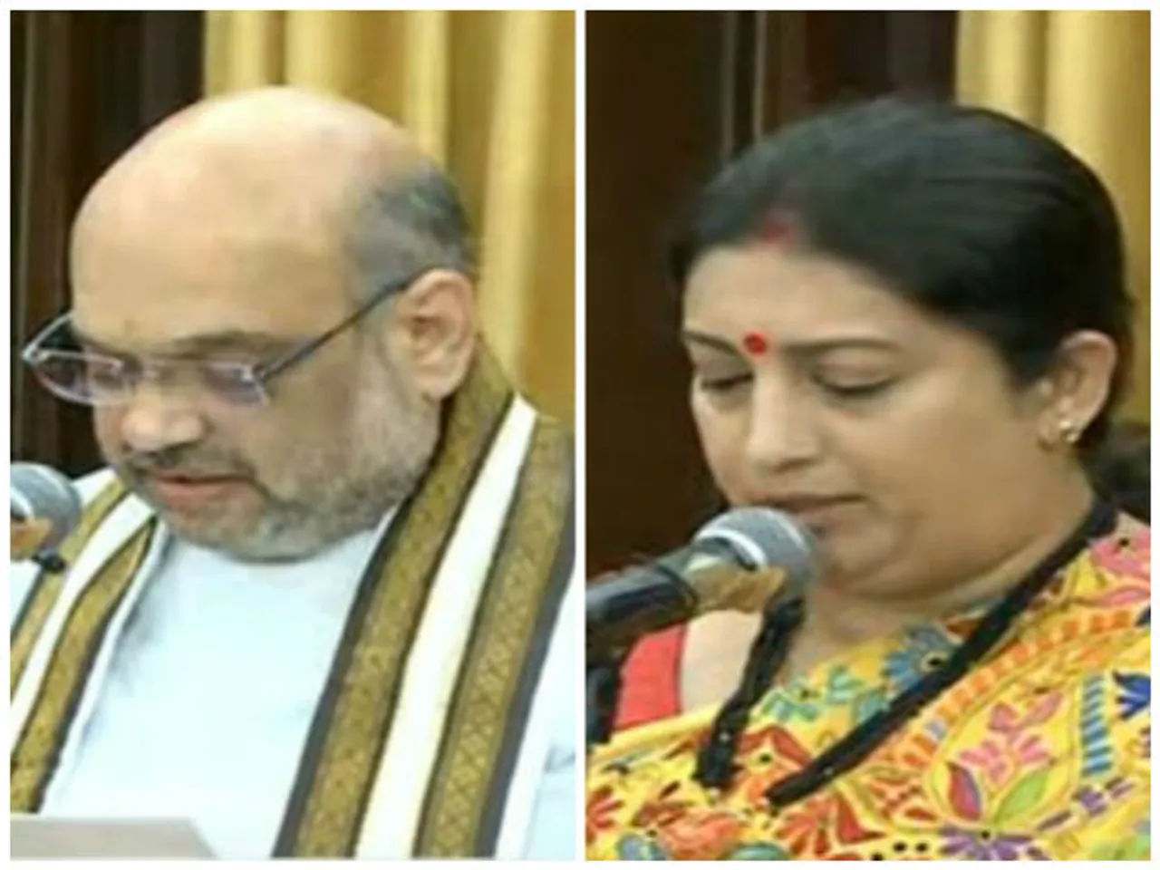 Shah, Irani take oath as Rajya Sabha members
