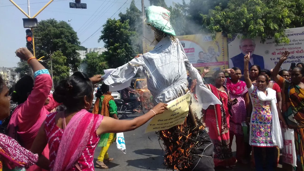 Asha workers went on strike against government