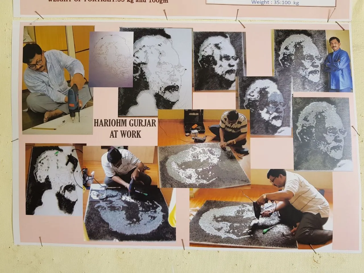 Portrait of PM Narendra Modi made of screws