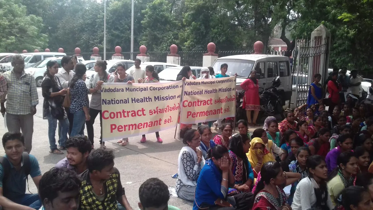 Asha Workers protest in Vadodara