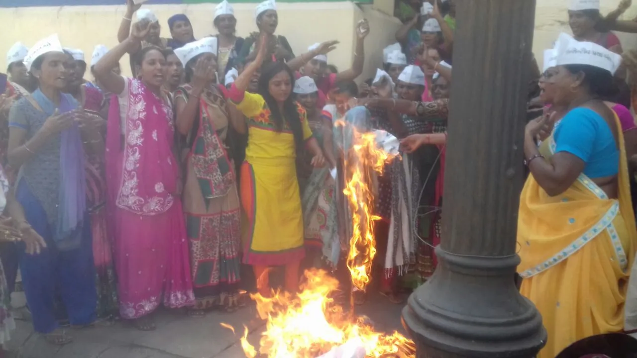 Asha workers protest turns violent