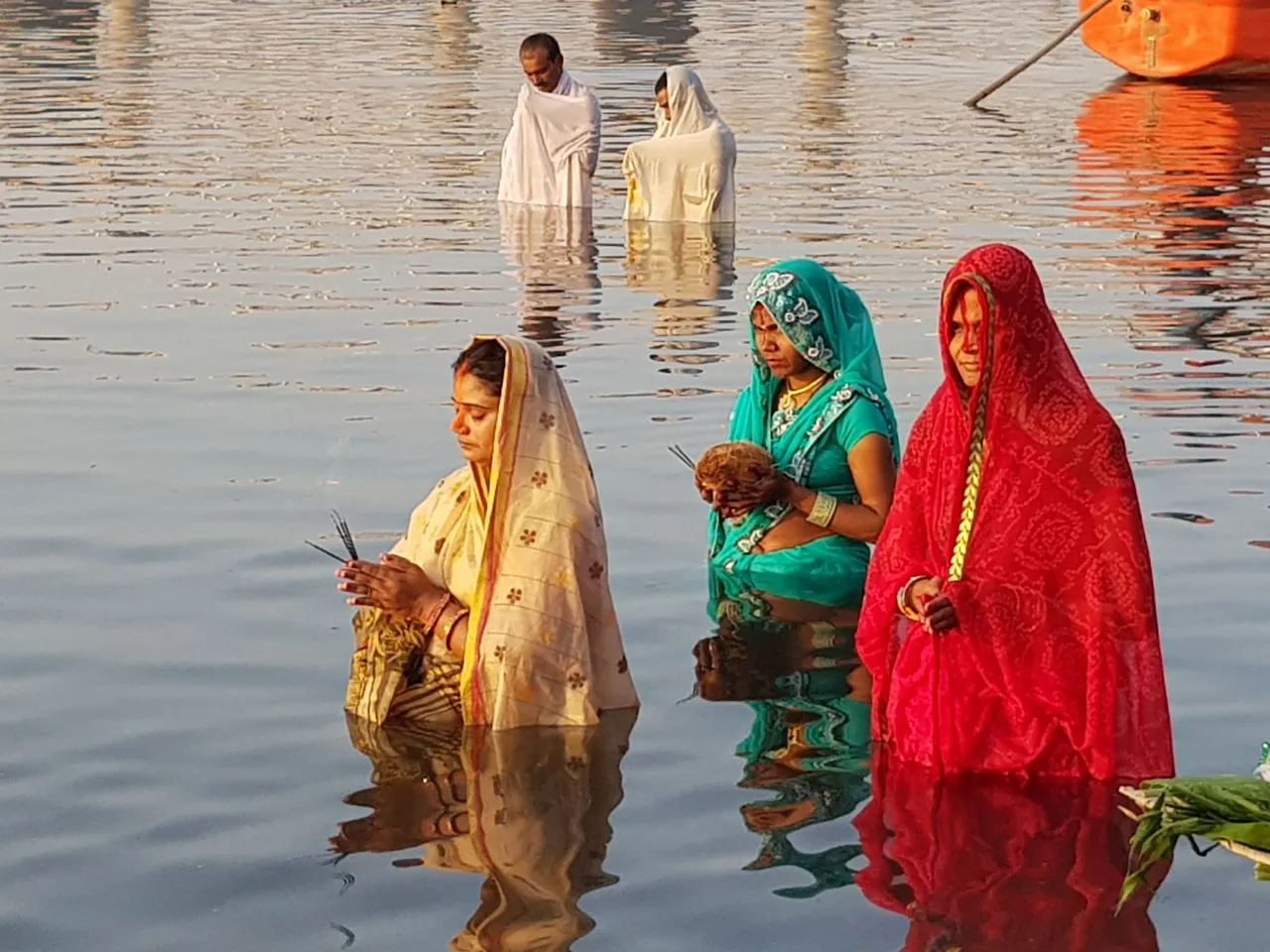 Chhath Puja at the banks of Mahisagar