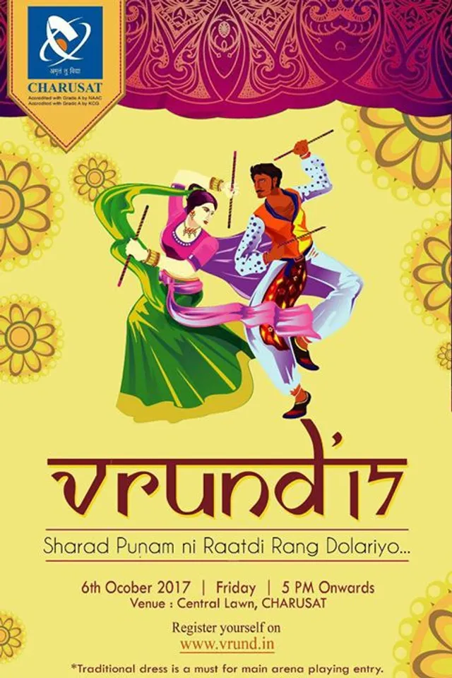 CHARUSAT TO CELEBRATE THE GARBA EVE- VRUND'17