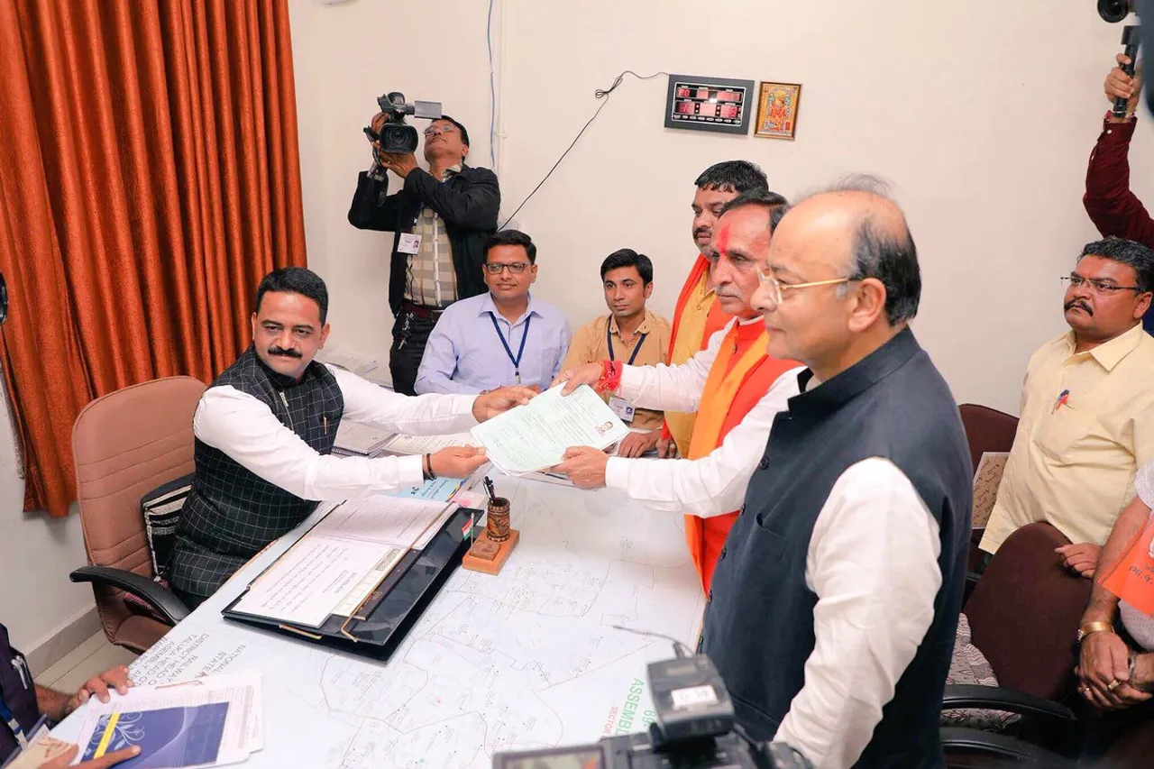 Vijay Rupani fills his nomination form for Gujarat Assembly Election from Rajkot (West)
