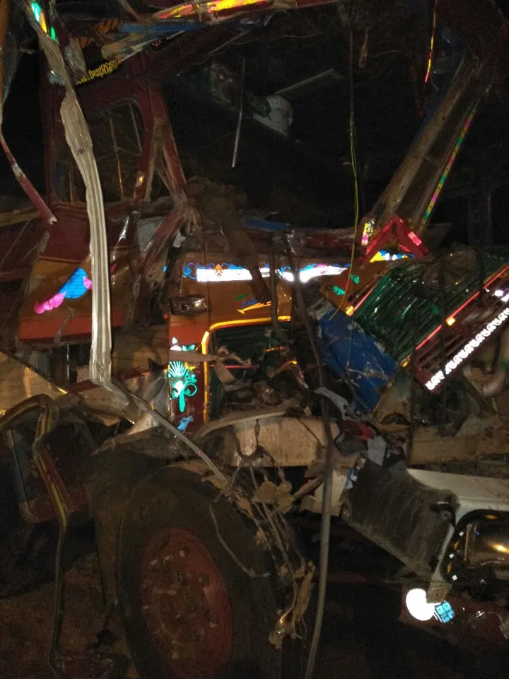 Two truck drivers died after head on collision