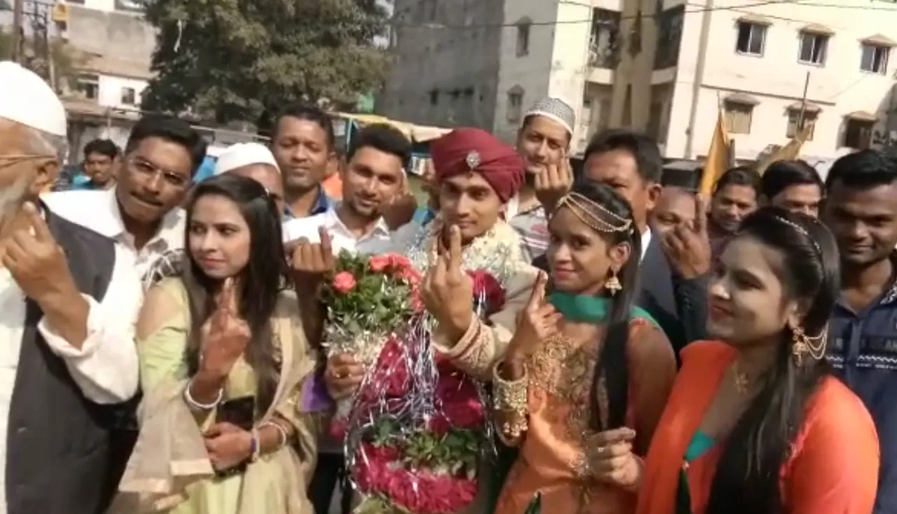 Bridegroom cast his vote before his marriage