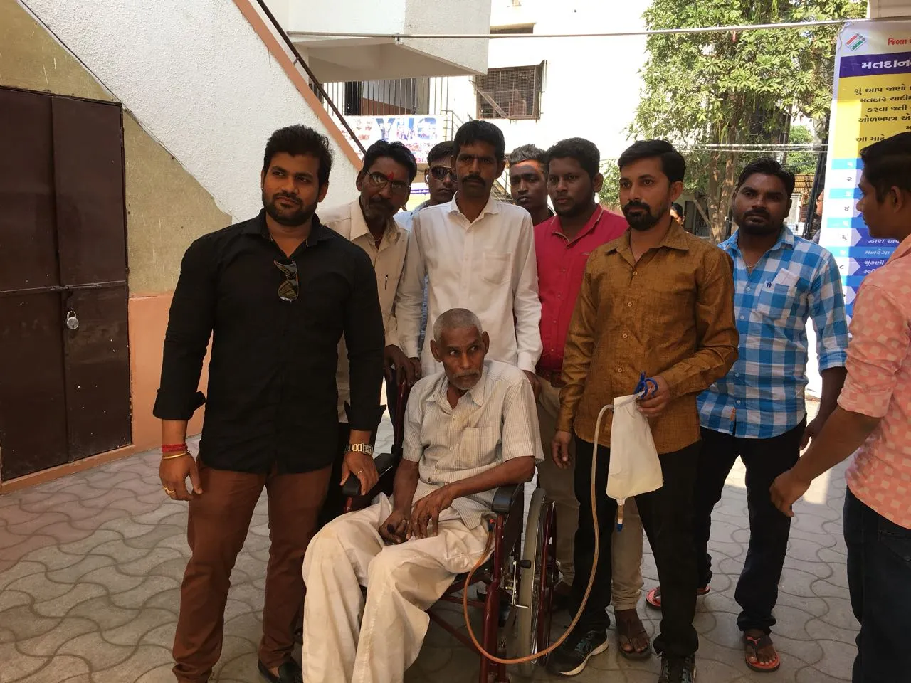 88 yr old cast his vote under home medication