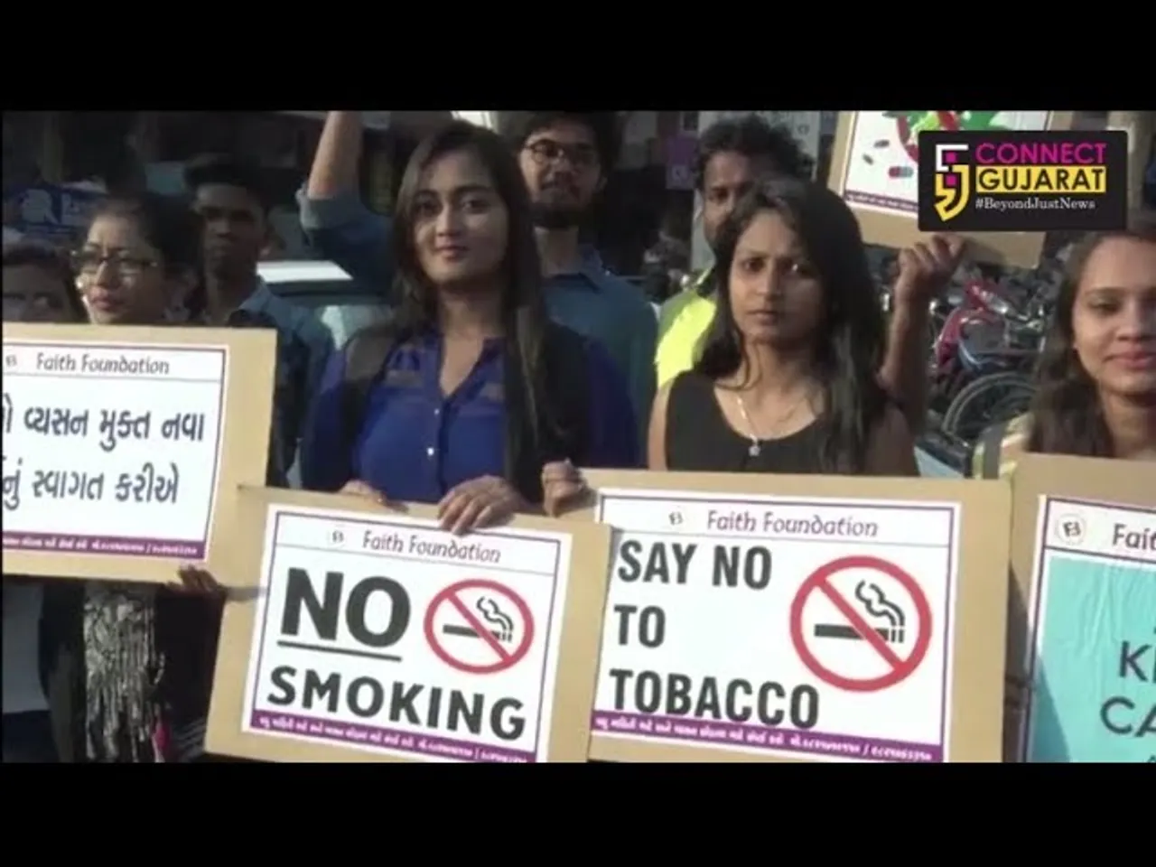 Flash mob to spread the message of addiction free new year celebration