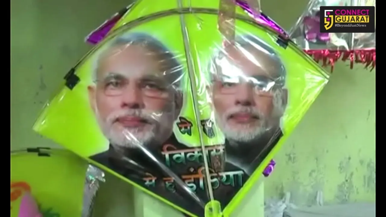 PM Modi, Rahul Gandhi themes kites favorites this Uttarayan