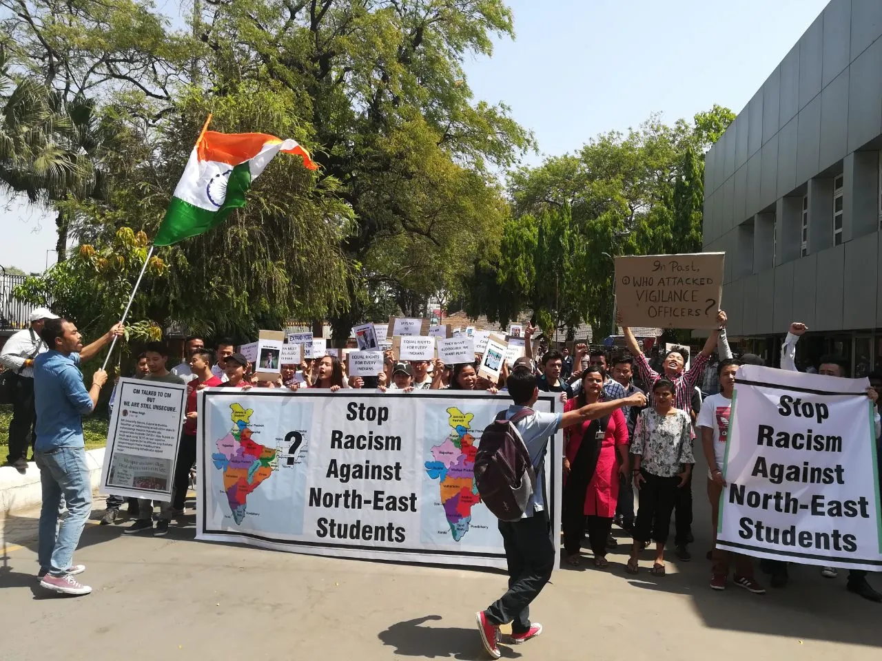 Northeast students protest against racist comments
