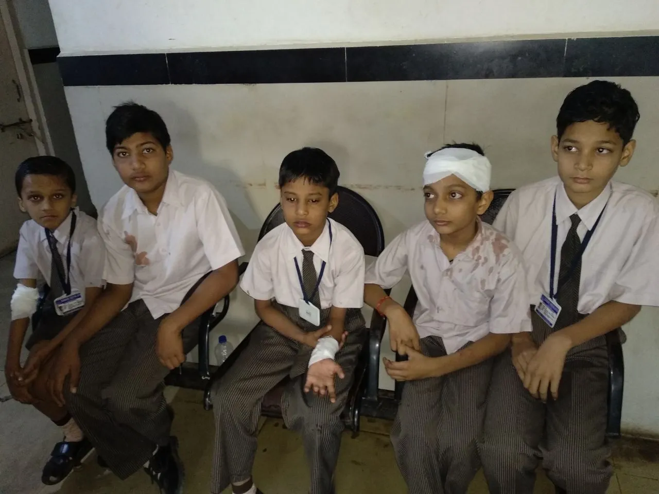 Students injured after their school van collided with a car