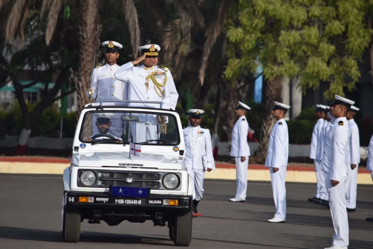 Passing out parade of officers at INS Valsura, Jamnagar