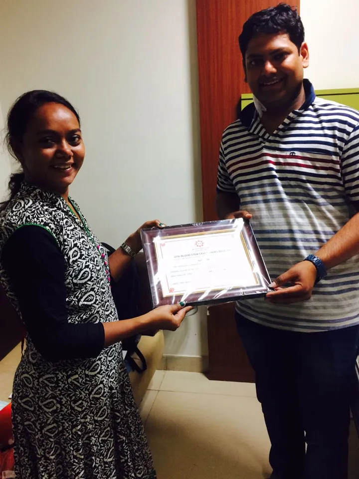 Vadodara’s first unrelated blood stem cell donor donates his blood stem cells to fight blood cancer