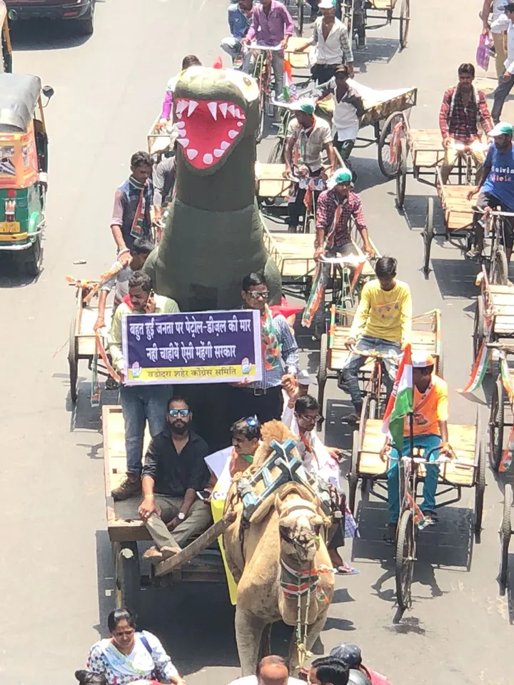 Congress rally against rising prices of petrol and diesel