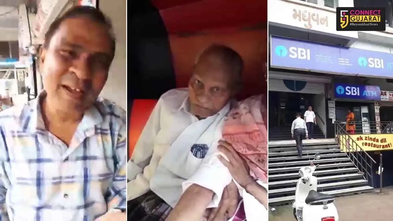 Old pensioner reaching straight from hospital wait outside for hours to sign his pension documents