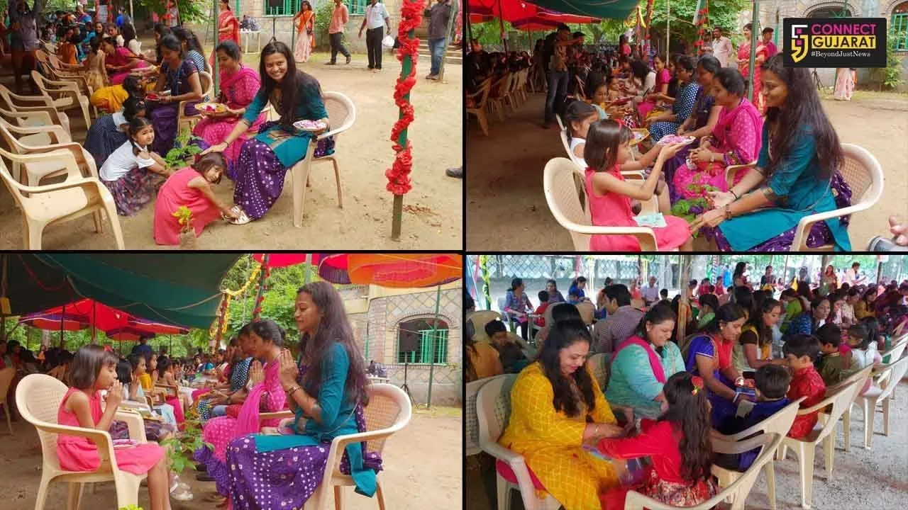Unique celebration of Guru Purnima in Devyaniraje Gaekwad school