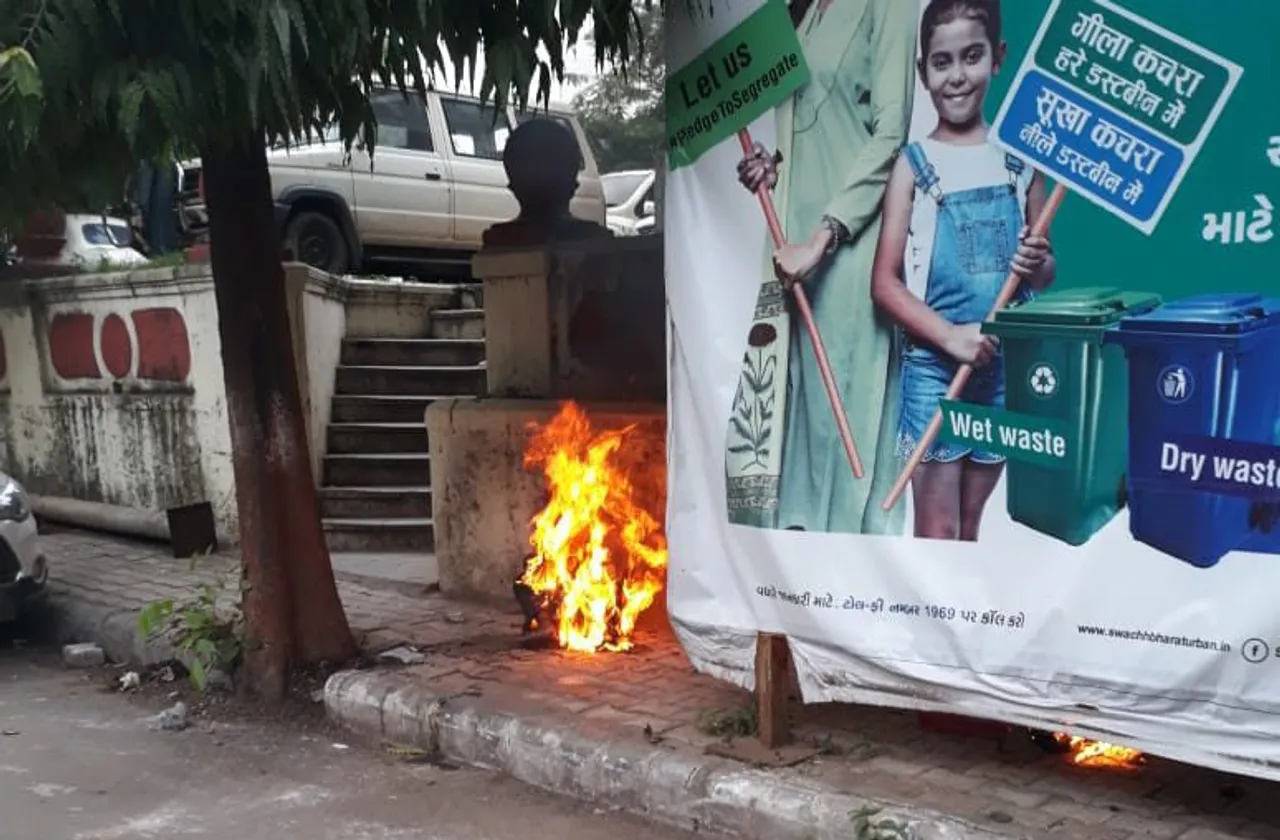 Unknown person burned in mysterious circumstances near collector office in Vadodara