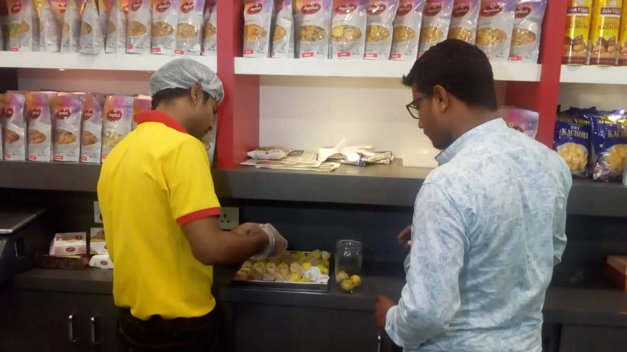 Food and Drugs department checking at Jagdish Sweets and Farsan shop
