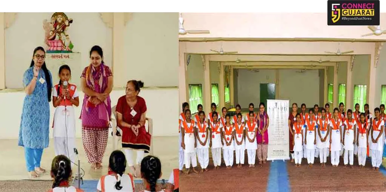 Young girls of Haribhakti Raneshwar Vidyamandir learn sense of responsibility in a story session by SaMvitti