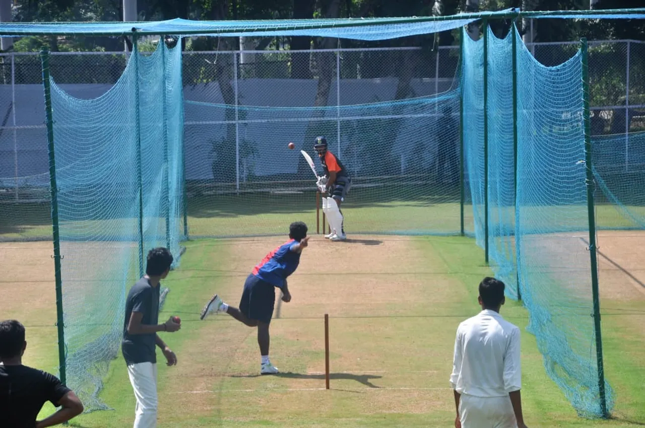 West Indies and Board President XI practice match in Vadodara  