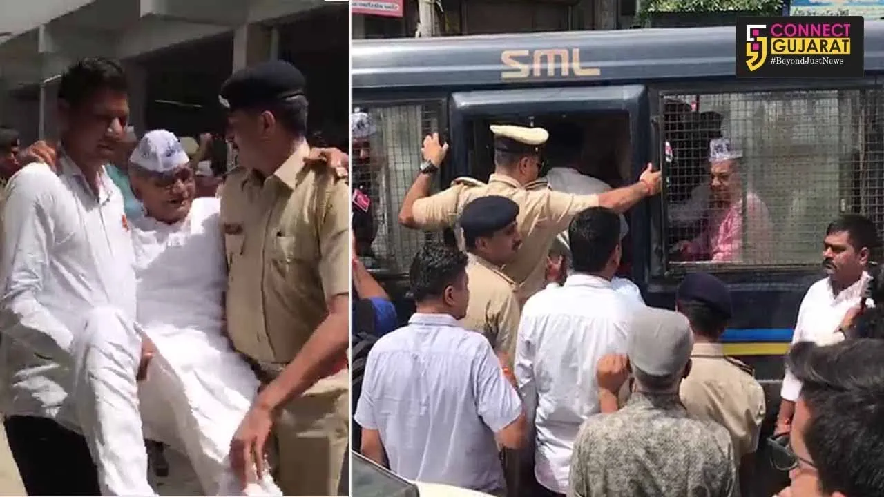 Police detained PAAS members in Vadodara during one day token strike