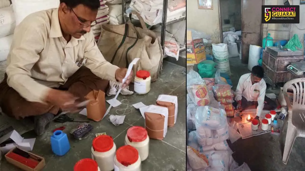 Food safety team checking inside flour mills of Vadodara city