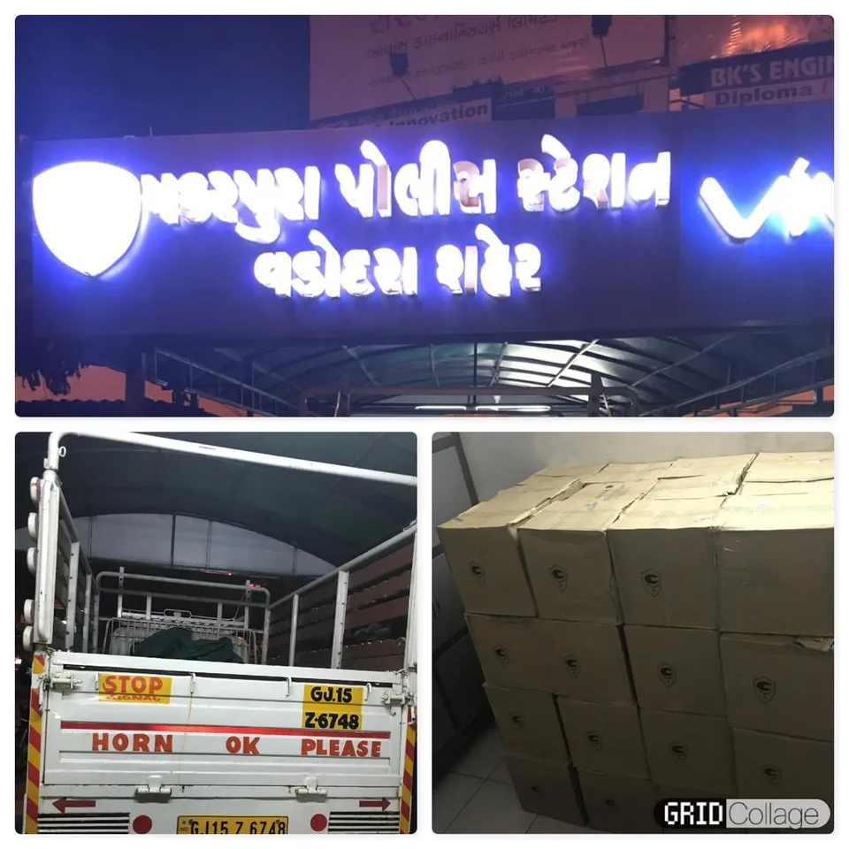 Makarpura police seized IMFL worth around 2 lakhs from inside a pickup truck