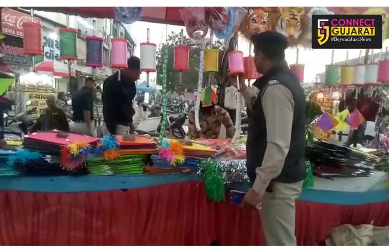 Vadodara city police caught one businessman for selling Chinese hot air balloon