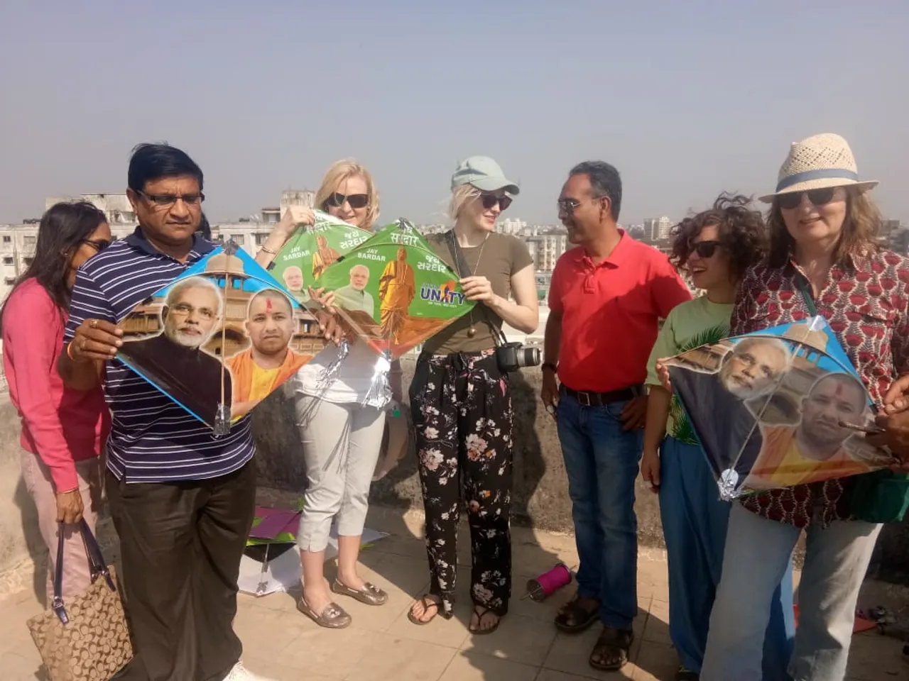 Foreign students enjoy kite flying in Vadodara