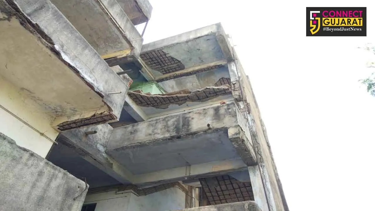 Two people including a woman injured after the third floor gallery of a complex caved