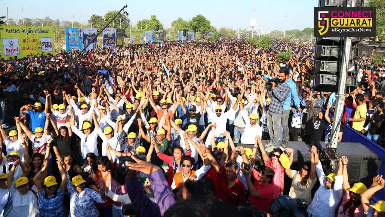 More than 50,000 people took pledge to vote in fun street event organised in Vadodara