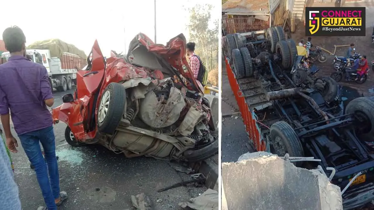 One died and four injured in a head on collision between truck and car near Por