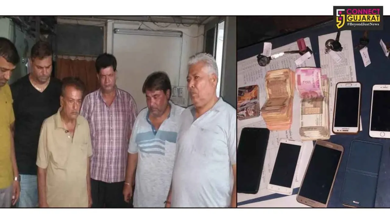 Vadodara police caught six for gambling inside ladies garments godown