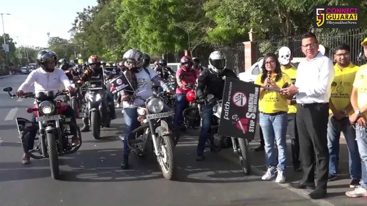 Faith Foundation tobacco awareness bike rally in Vadodara