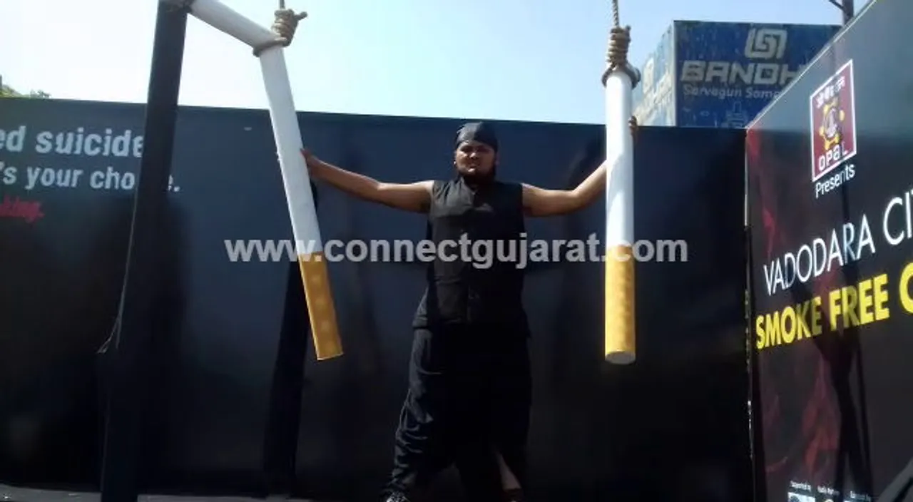Unique cigarette model installations at important traffic junctions in Vadodara and Bharuch
