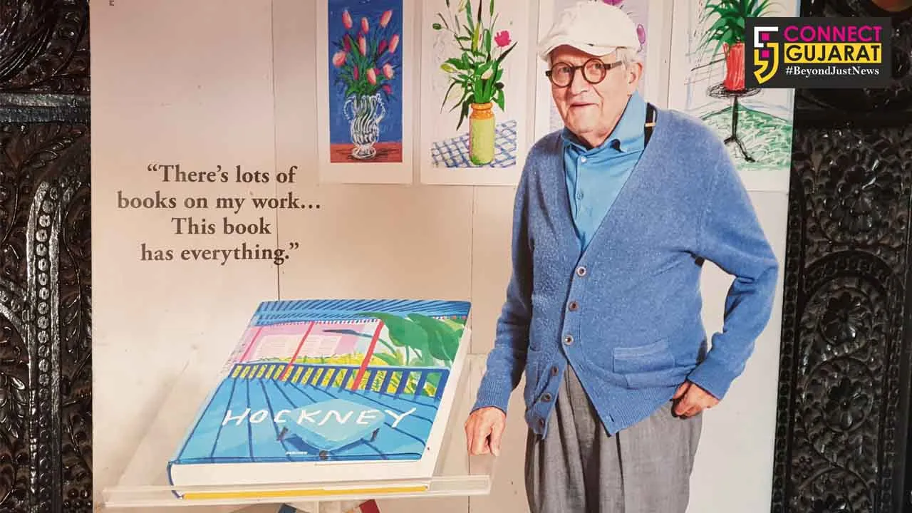 Sarjan Art gallery in Vadodara proud owner limited edition book of artist David Hockney