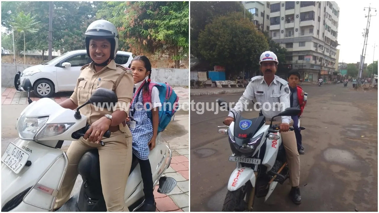 Vadodara police came to rescue for parents after school van association strike