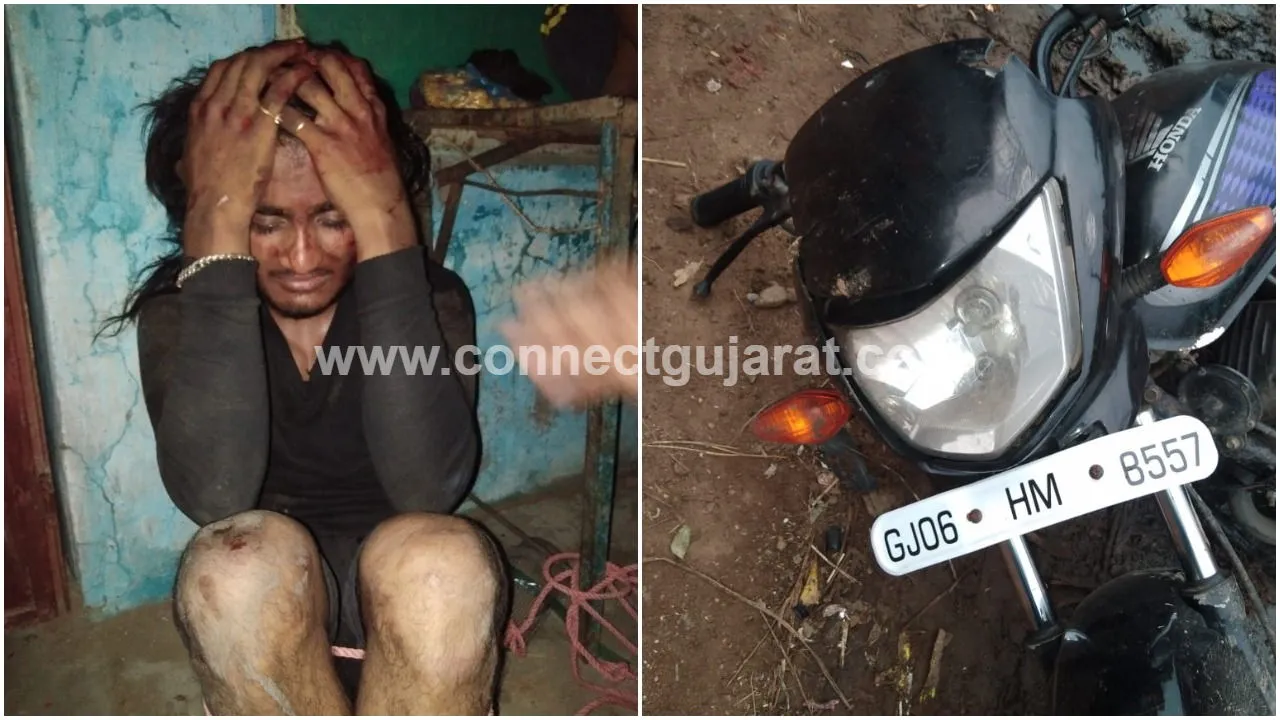 People of Padamla village caught a thief, took out his procession