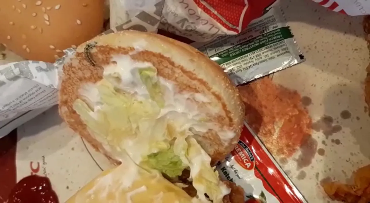 Live caterpiller found inside burger at popular restaurant in Vadodara