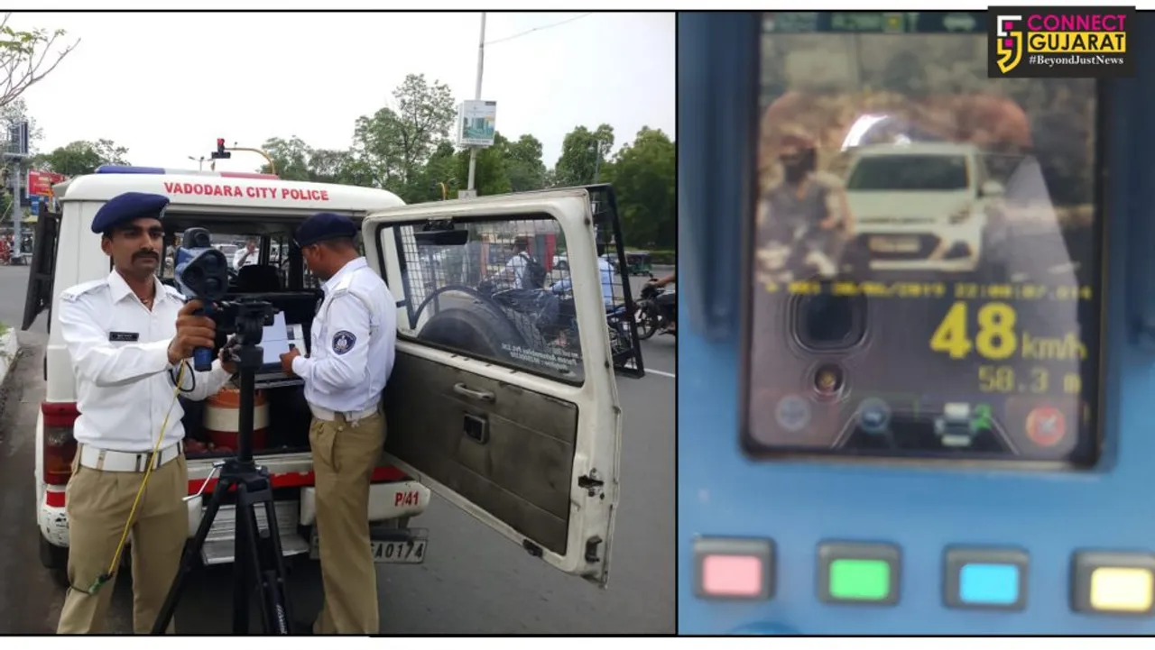 Vadodara traffic police collected fine of 42,000 from over speeding drivers in city
