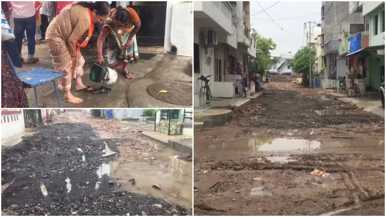 Vadodara Mayor stuck in mud during membership drive