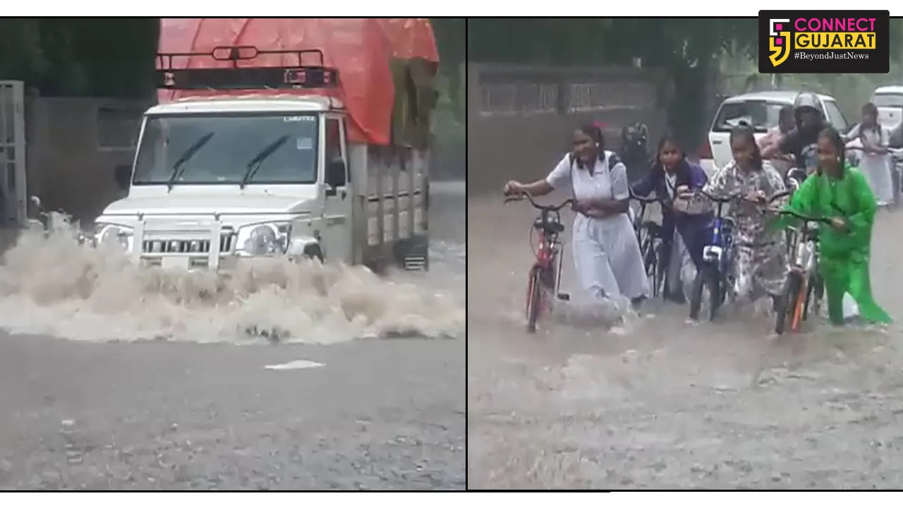 Vadodara waterlogged as city record 6 inches rainfall till 5pm