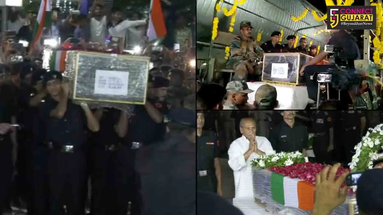 Barodians arrived in big numbers at airport to pay tributes to the martyr Rifleman Mohmmad Arif Pathan