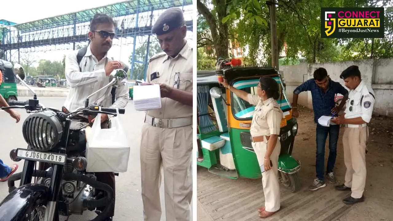 Vadodara traffic police drive against drivers using loud musical horns