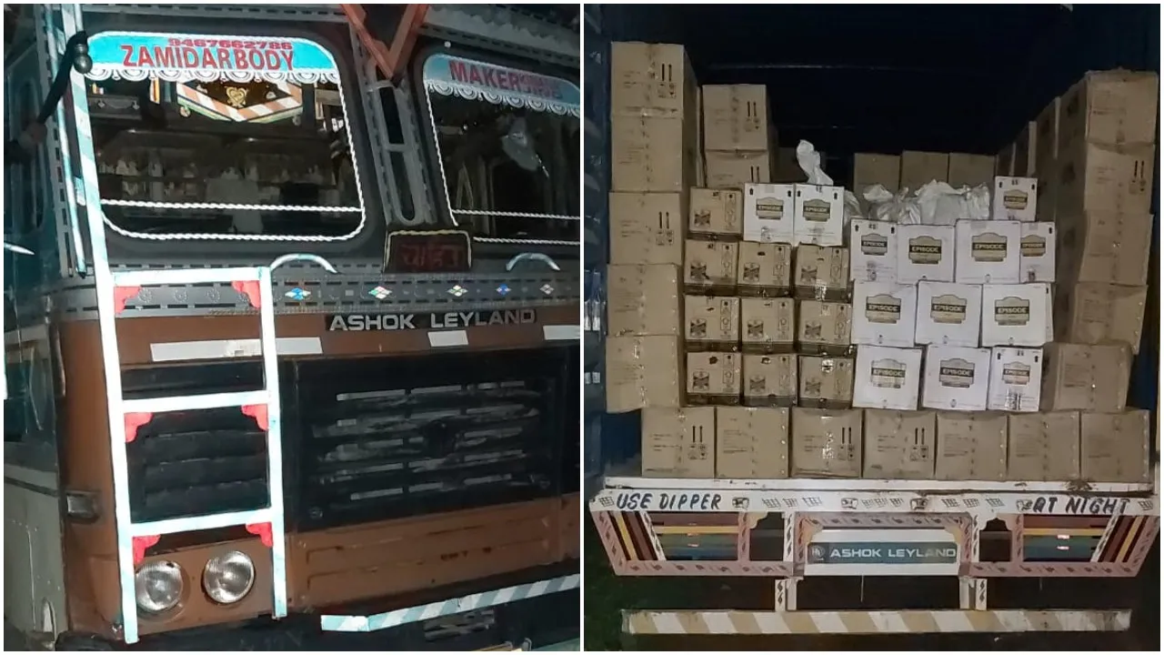 Vadodara crime branch caught container carrying liquor