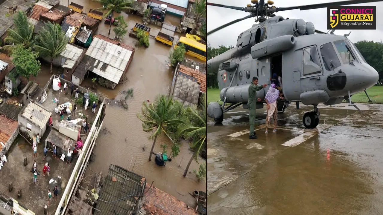 FLOOD RELIEF OPERATIONS BY IAF in Gujarat and Maharashtra