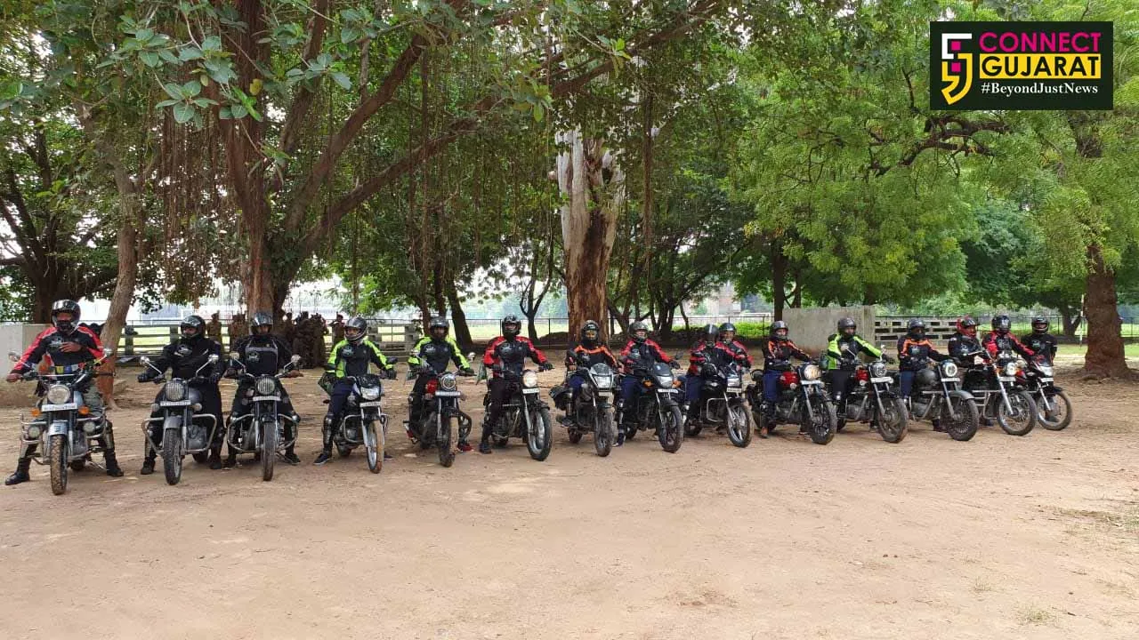 Save the Earth motorcycle rally by Baroda NCC reached Vadodara