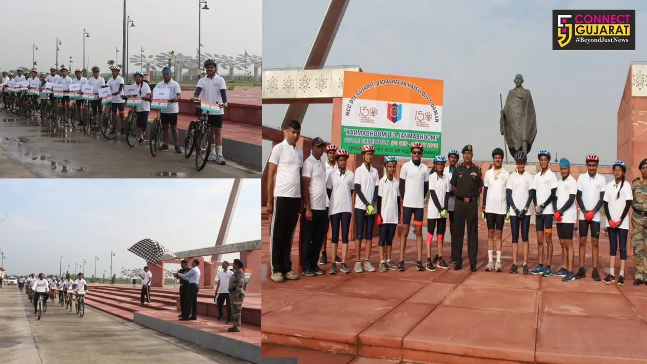 Karmbhoomi to Janambhoomi NCC cycle expedition flagged off from Dandi
