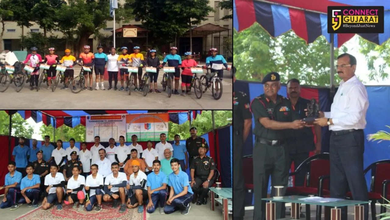 Karmbhoomi to Janmbhoomi NCC cycle expedition welcomed at Sabarmati Ashram